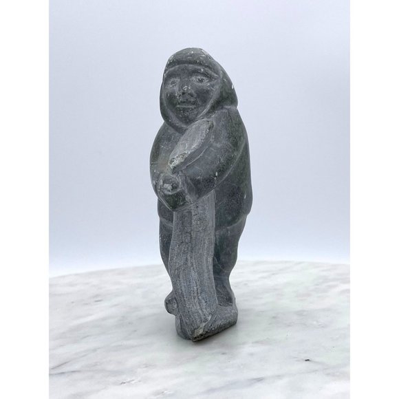 Soapstone Inuit Sculpture Carving Hand Carved Numbered Figure - Picture 11 of 14